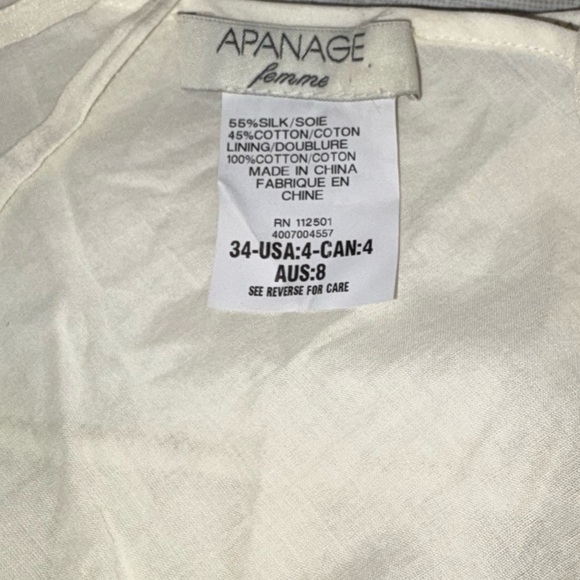 Apanage Femme Sz 4 Ivory Silk Cotton Floral Appliqué Embroidery Midi Dress - Picture 11 of 12